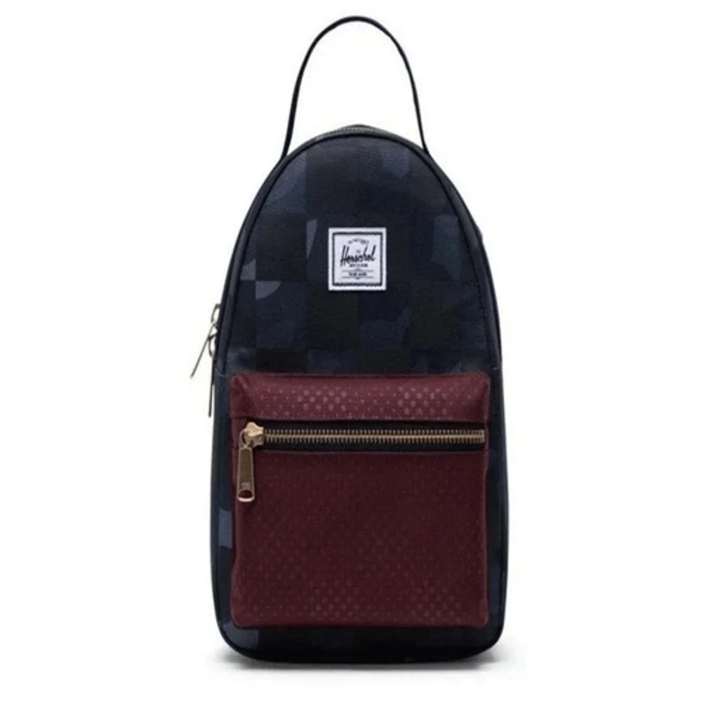Herschel Nova Mini Backpack Checkerboard Camo Blue Burgundy Small Unisex